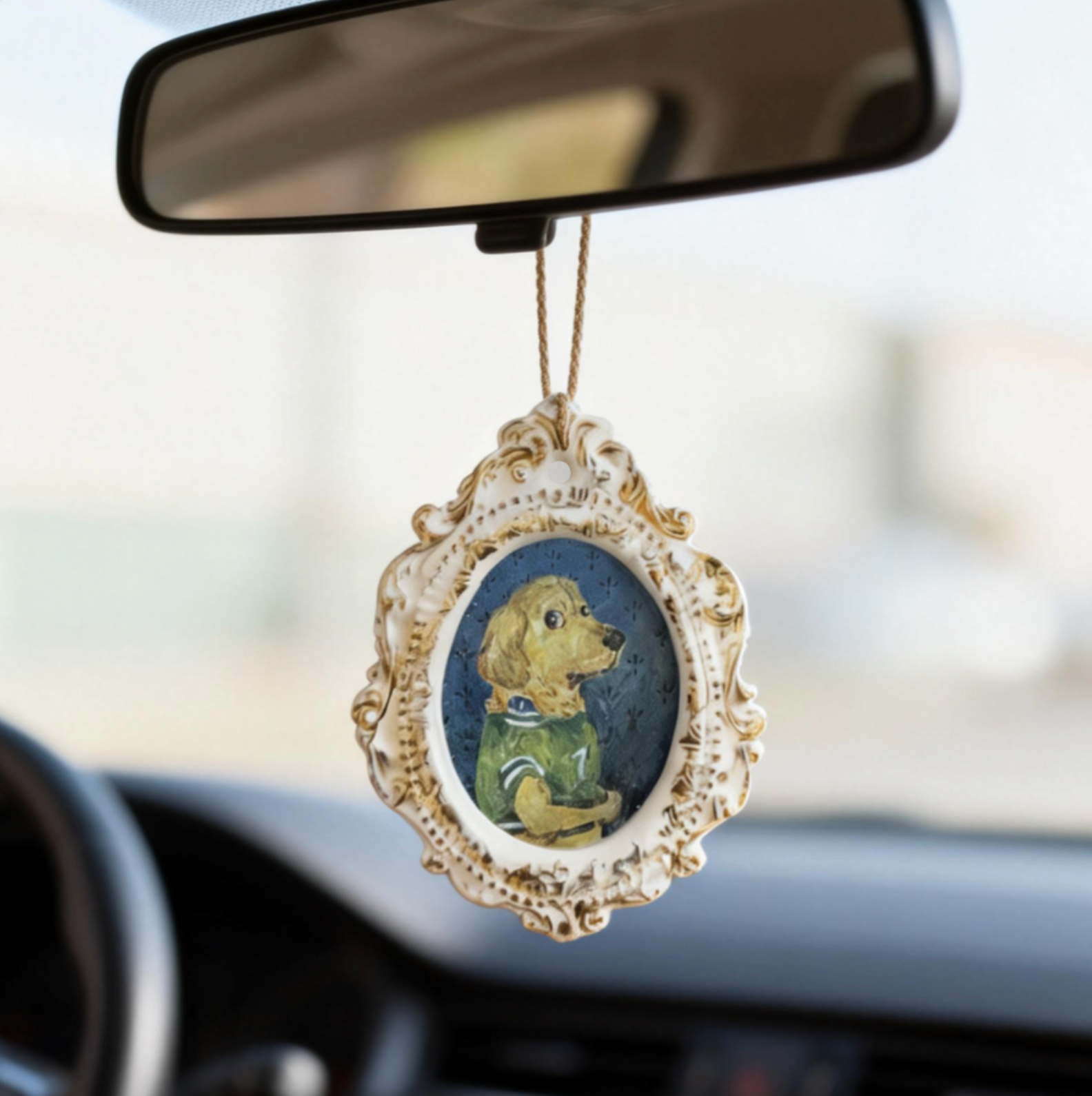 Hand-Drawn Vintage Pet Car Ornament