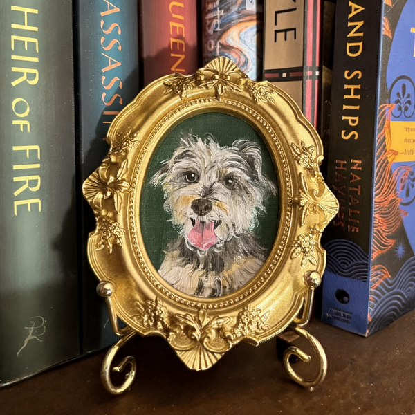 Custom Medium Pet Portrait Painting - Vintage Style
