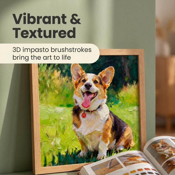 Sunny Meadow Style — Custom Pet Portrait Artwork Made from Your Photos