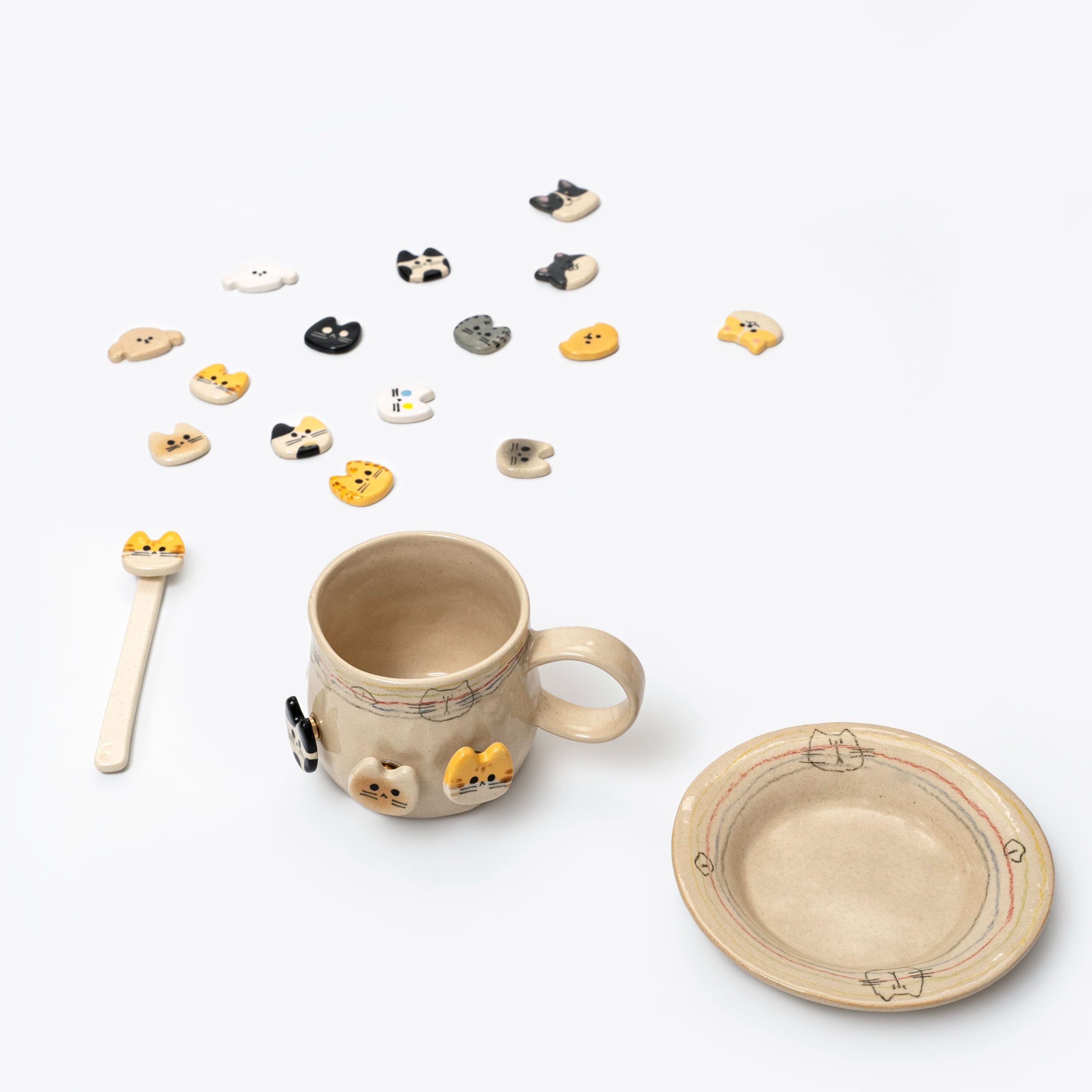 Cat Coffee Cup Set – Spinning Fun, Handcrafted image 4