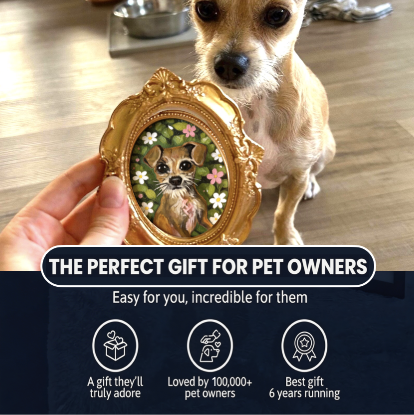 Custom Floral Pet Portrait for One Pet