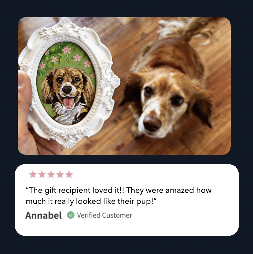 Custom Floral Pet Portrait for One Pet