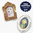 Master Design Pet Portrait for One Pet-White Frame