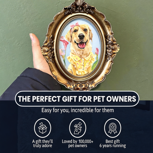 Custom Floral Pet Portrait-Medium Size